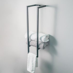 Minimalist Wall-Mounted Towel Rack: Powder-Coated High-Carbon Steel