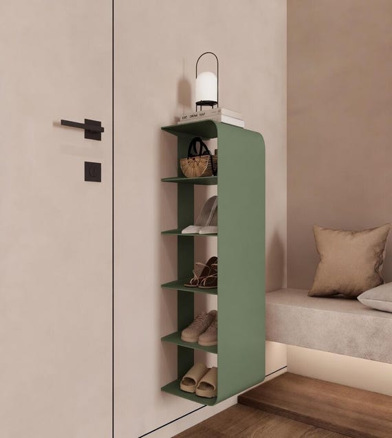 Floating Shoe Shelf – Minimalist Steel Wall Organizer, Entryway Storage