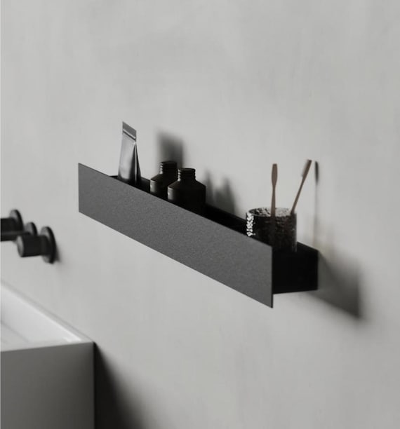Stahl Badezimmer Regal für Flaschen | Pulverbeschichtete Aufbewahrung zur Wandbefestigung | Badutensilien - Organizer für Kosmetik und Badutensilien