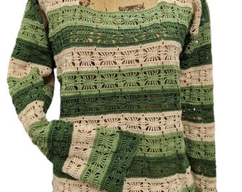 Handgehaakte damestrui, maat 40, one size, groen