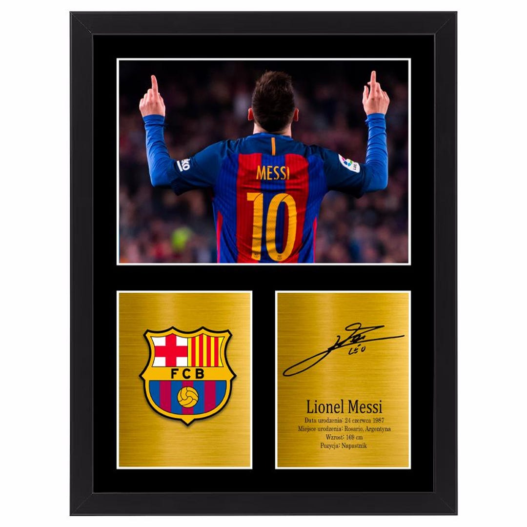 Lionel Messi Autograph Framed Wall Art – Leo Messi Soccer Legend
