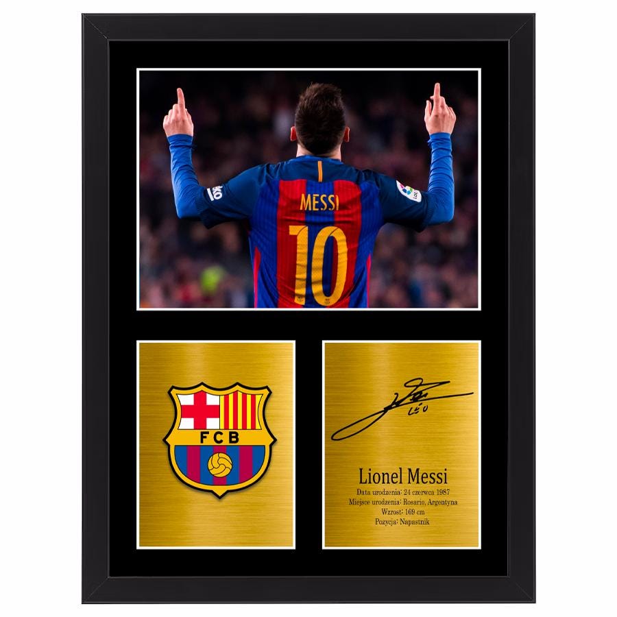 Lionel Messi Autograph Framed Wall Art – Leo Messi Soccer Legend