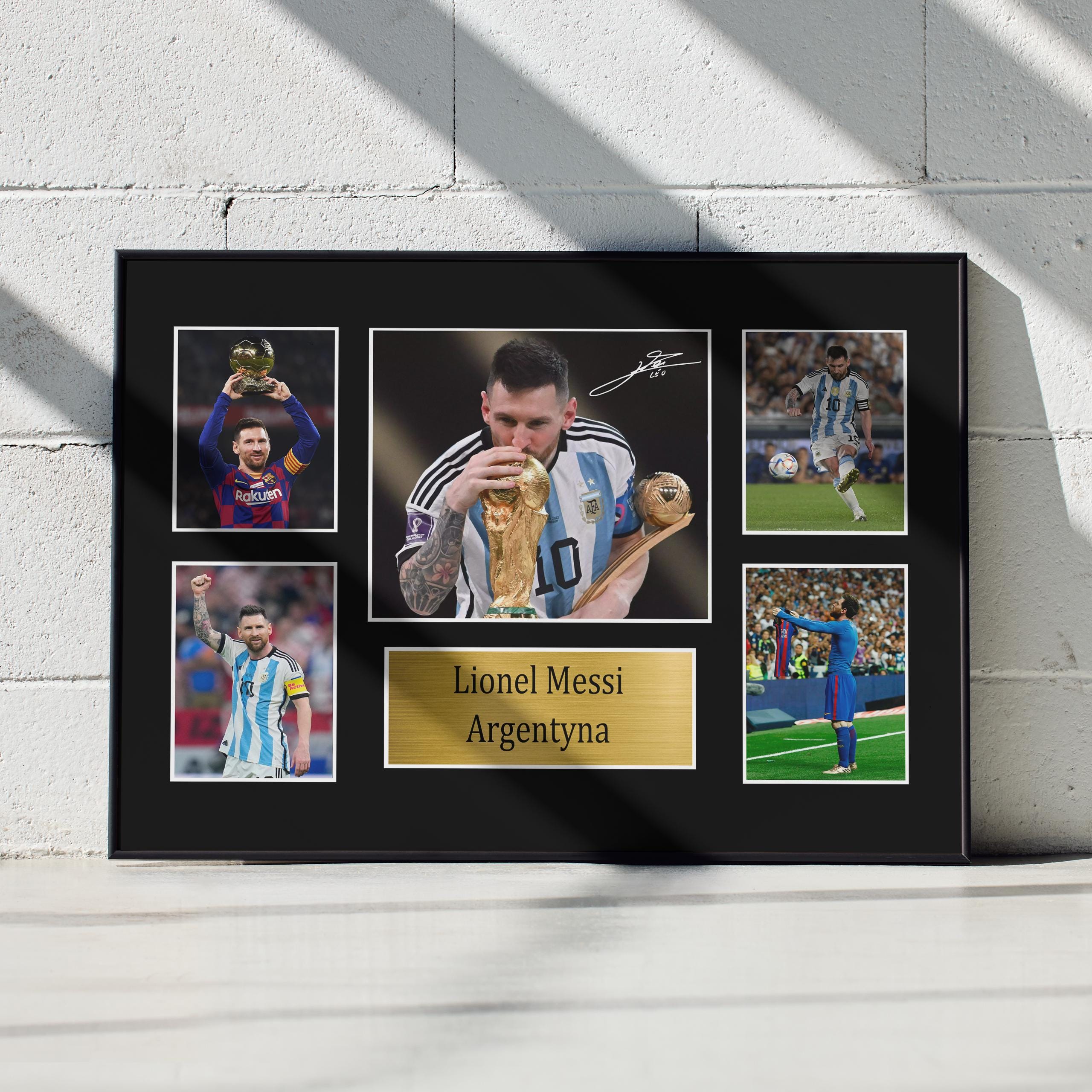 Lionel Messi Autograph Framed Wall Art – Leo Messi Soccer Legend