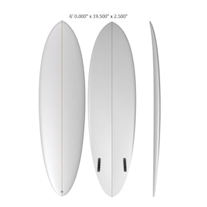 Twin Fin Mid-Length Surfboard - 3D Design File Download