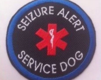 Navy Blue Embroidered Sew On Patch 3 Diabetic Alert Service Dog