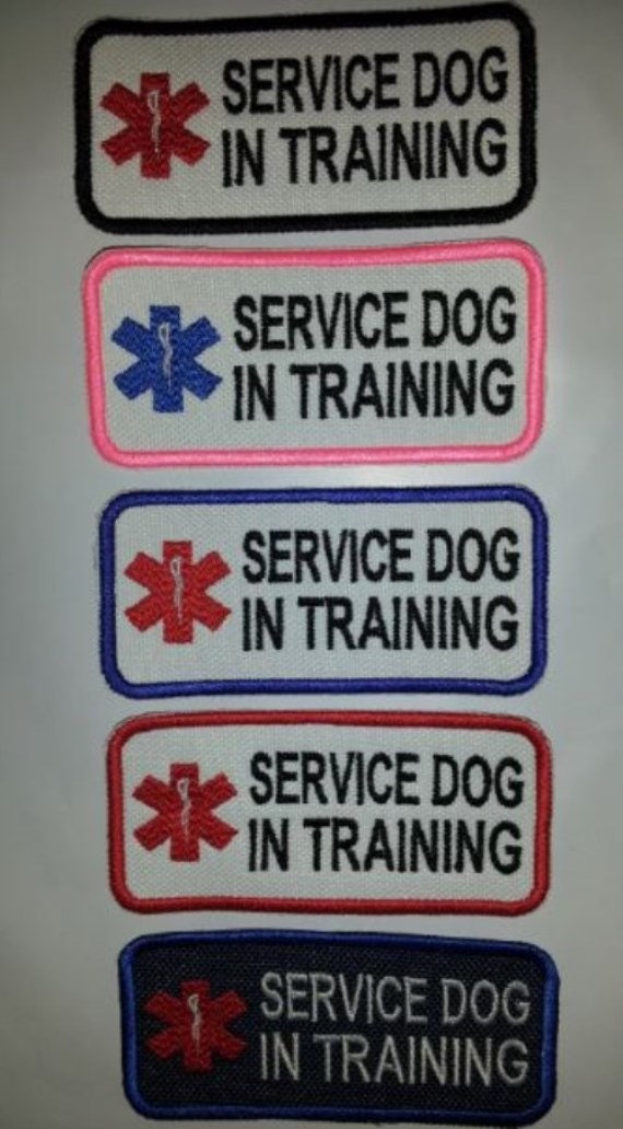 U-Pick Colors Embroidered Sew-On Dog Patch - Service Dog In Training