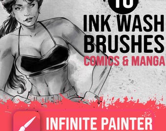 Ink Wash Brushes for Infinite Painter • Comics, Manga, Illustration (Digital Download)