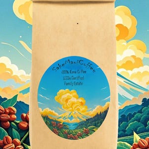 8オンス ハワイ産100%コナコーヒー、ハワイ島産ホールビーンズ、ミディアムロースト