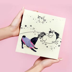 Historia de mascota personalizada impresa en lienzo regalo divertido para amante de los perros 20x20 cm