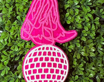 Cowboy Boot Disco Ball Freshie