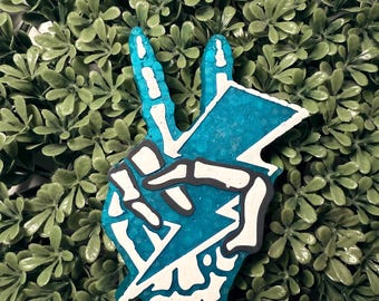 Lightning Bolt Skull Hand Freshie