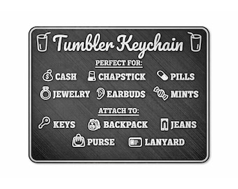 3D Print Tumbler Keychain Sign STL, Display Sign for Organizer Stand, Retail Display Sign File, Digital Download