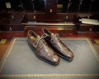 Stacy Adams "Tarviso" Tobacco Alligator Eel Print Shoes Size 9 M Style 24674