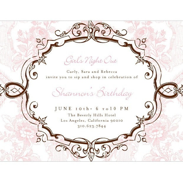 vintage frame and pattern invitation