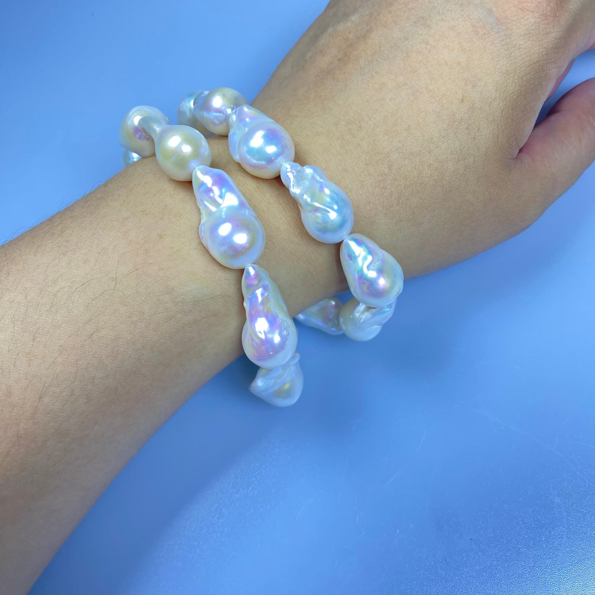 ハンドメイドバロックパールネックレス：淡水パールジュエリー、18