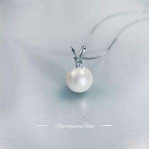 BEST 11mm Round Edison AKOYA Freshwater Pearl Pendant Necklace,Large pearl Pendant,Wedding gift,High-quality pearl necklace,14K gold Pendant