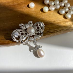 Electroplating Craft Creative Jewelry Real Freshwater Pearl Brooch: Vintage Style 925 Silver Insect Jewelry