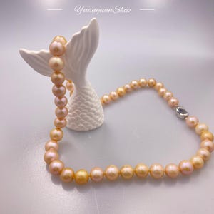 NEW! 8.5mm Light Pink Freshwater pearl necklace, wedding gifts, Summer gifts, Brithday Gift, Round Pearl Necklace, Elegant Box, Best gift