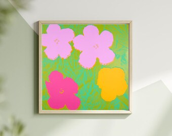 Andy Warhol Flower Quad Canvastavla, Pop Art-poster eller Canvas