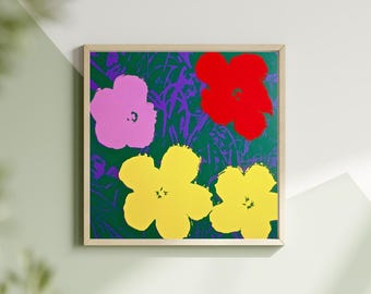 Andy Warhol Flower Quad Canvastavla, Pop Art-poster eller Canvas