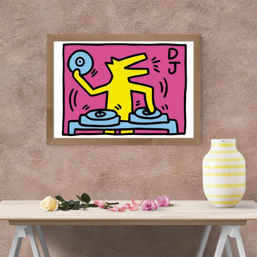 Keith Haring Graffiti Art Poster, Canvas Print, Untitled DJ - Etsy