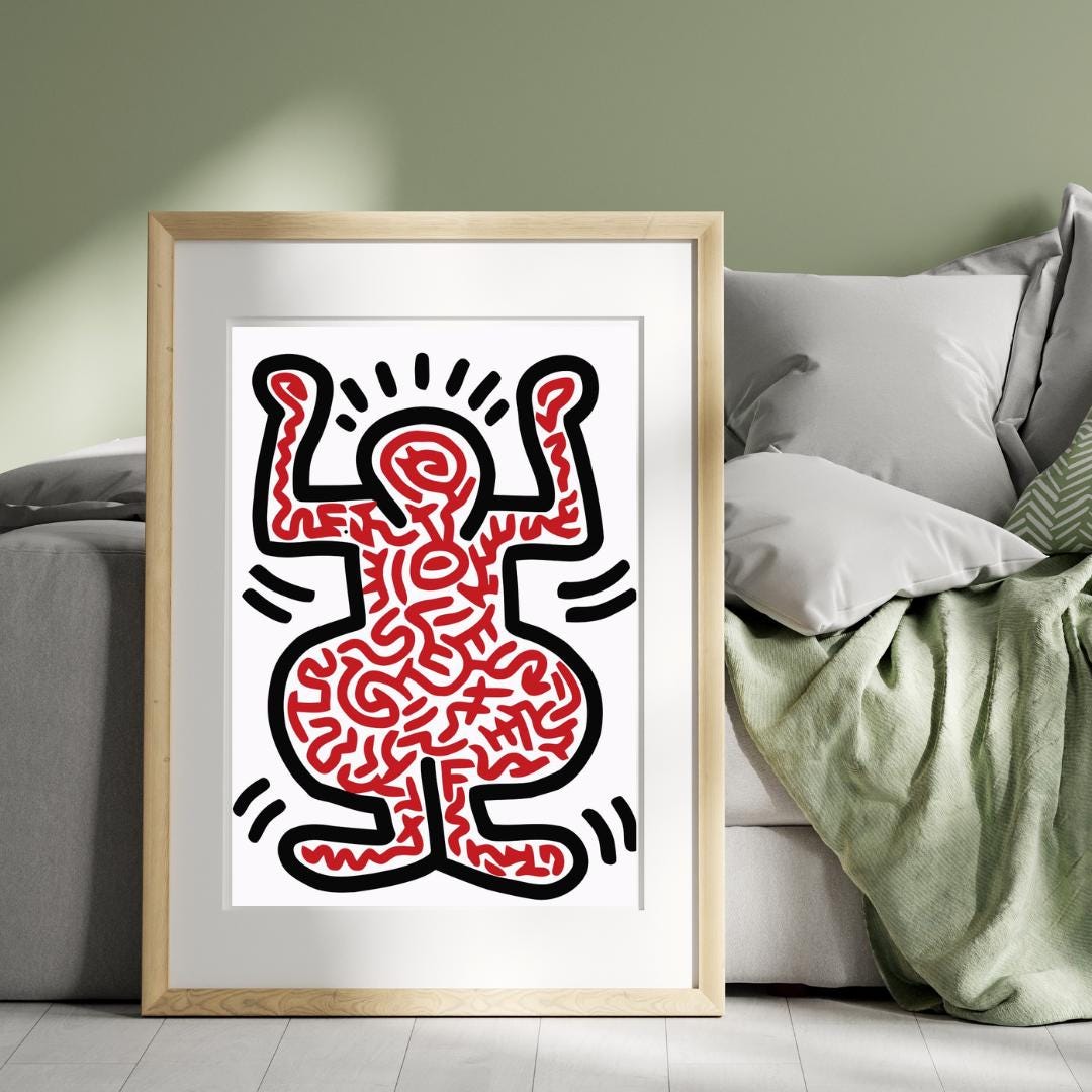 Keith Haring Graffiti Art Poster, Canvas Print, Ludo 1 - Etsy