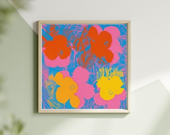 Andy Warhol Flower Quad Canvastavla, Pop Art-poster eller Canvas