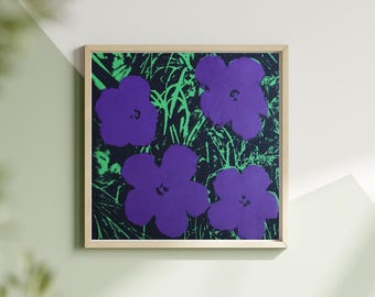 Andy Warhol Flower Quad Canvastavla, Pop Art-poster eller Canvas
