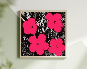 Andy Warhol Flower Quad Canvastavla, Pop Art-poster eller Canvas