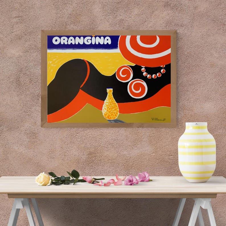 Bernard Villemot Orangina Poster Print or Canvas, Vintage Advertising ...