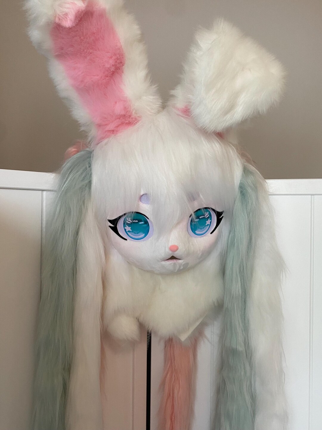 Kirugumi Fursuit Head Rabbit Foldable Ears Kigurumi - Etsy