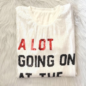 Taylor inspired FULL SEQUINS Era Tee, Red Era Slouchy Oversize T-shirt, A Lot Going On At The Moment Sequin Tshirt Dress, Eras Tour Outfit