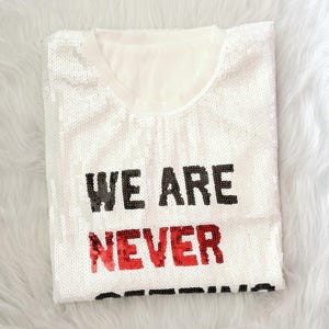 Taylor inspired FULL SEQUINS Era Tee, Red Era Slouchy Oversize T-shirt, We Are Never Getting Back Together Tshirt Dress, Eras Tour Outfit