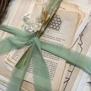 100 autentiche pagine di libri vintage – Pacchetto di vecchie pagine per diario spazzatura, grimorio, album di ritagli e arte / Vecchie pagine vintage con bordi frastagliati / Vecchia stampa