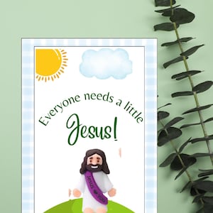JESUS KARTEN | Jeder ein wenig Jesus braucht | Osternest Idee | Klassenzimmer Sonntagsschule | Süßer Motivanhänger | Personalisiertes Geschenk