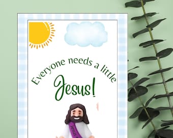 JESUS CARDS | Everyone needs a little Jesus | Easter Basket Idea | Classroom Sunday School | Cute creative tag | Personalized Gift