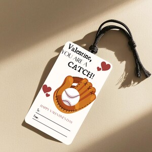 Étiquette MODIFIABLE pour la Saint-Valentin | Étiquettes de fête de classe | thème baseball| belle prise | vous êtes un succès | MVP | Homerun | Modèle imprimable bricolage