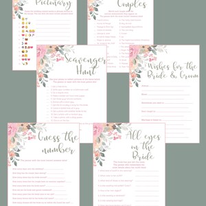 EDITABLE Bridal Shower Games | Bride | Floral Bridal Shower | Games for Bridal Shower | Wedding Shower | DIY Printable Template