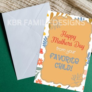 MOEDERDAGKAART | Direct bewerkbare download | Lieve en eenvoudige Moederdagkaarten |I love you, mama | Mama | Mama | Mama | Favoriete kind