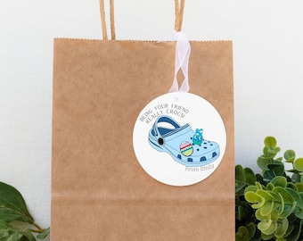 Instant download GIFT TAGS | Croc Charms | Easter Basket Ideas | Valentines Classroom| Birthday Party Favors |Being your friend really Crocs