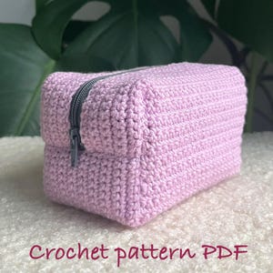 Crochet pattern English with crochet diagram for cosmetic bag / organizer / dimensions 11x7x7 DIGITAL DOWNLOAD PDF English