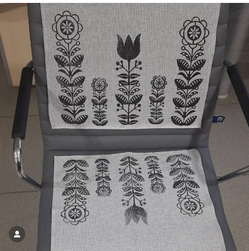 Ukrainian Block Print Stamp Set “Florence 2” | 5 Floral Stamps for Fabric Printing | Ukrainian Handmade Wooden Textile Printing Blocks image 5