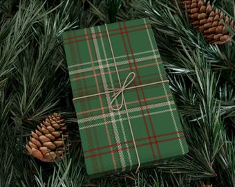 Green Plaid Gift Wrap Papers