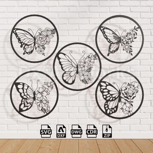 High quality butterfly vector design file for wall art for laser cutting, plasma cutting (dxf, dwg, cdr, svg)