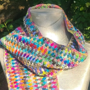 Colorful Crochet Scarf, a Confetti Hug