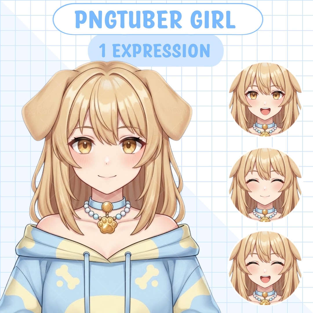 Cute Puppy Pngtuber Girl | Anime Girl Pngtuber Premade Model