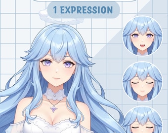 Cute PNGTuber girl | Anime Girl PNGTuber Premade Model | VeadoTube Model | Cute PNG Tuber Model | Vtuber Model, Reactive PNG, for streaming