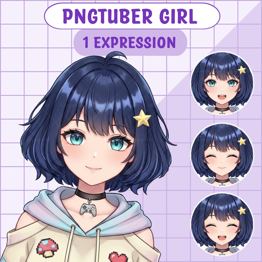 Anime Girl PNGTuber Modèle | Avatar Vtuber prédéfini (téléchargement ...