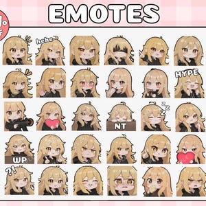 Blonde Girl Emotes: Twitch/Discord Stream Emoji (Digital Download)