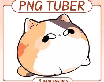 Chibi Kitty - PngTuber Modell, Twitch Piercing (PNG)